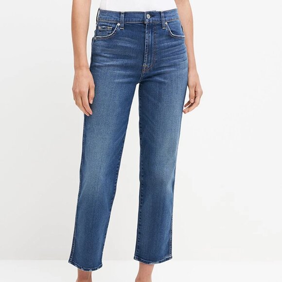 7 for all Mankind High Waist Cropped Straight Jeans 28 - Picture 4 of 16